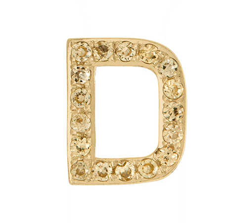 Yellow Gold, Yellow Sapphire Letter Bead - Image 6