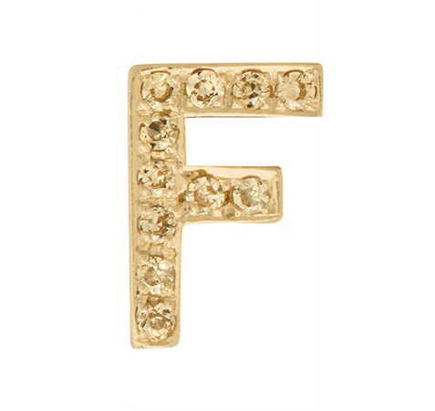 Yellow Gold, Yellow Sapphire Letter Bead - Image 8
