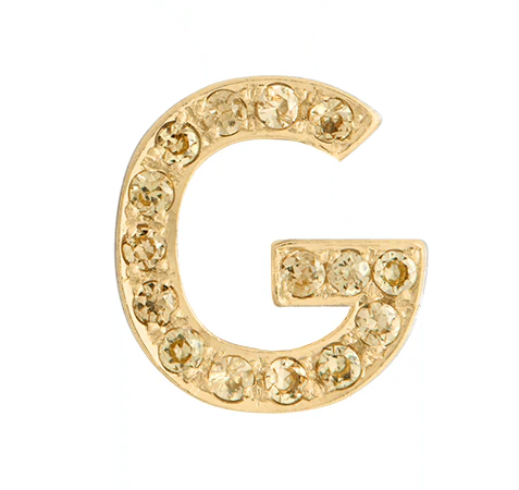 Yellow Gold, Yellow Sapphire Letter Bead - Image 9