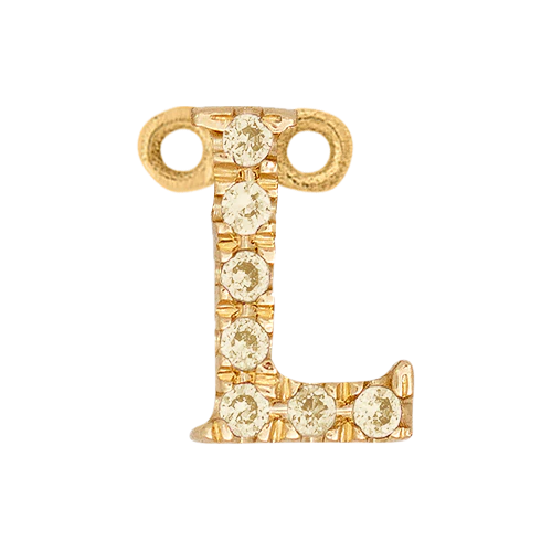 Yellow Sapphire + 14k Yellow Gold Letter Charm - Image 12