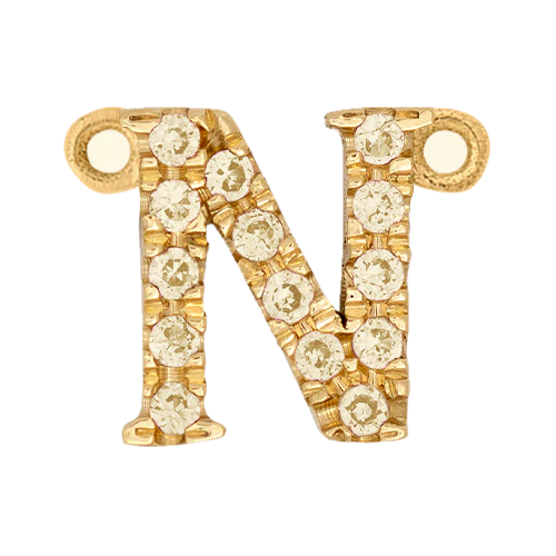 Yellow Sapphire + 14k Yellow Gold Letter Charm - Image 14