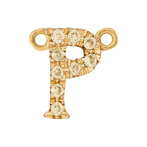 Yellow Sapphire + 14k Yellow Gold Letter Charm - Image 16