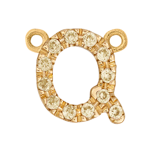 Yellow Sapphire + 14k Yellow Gold Letter Charm - Image 17