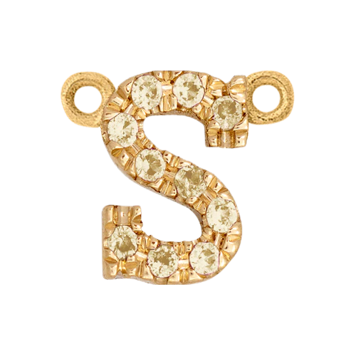 Yellow Sapphire + 14k Yellow Gold Letter Charm - Image 19