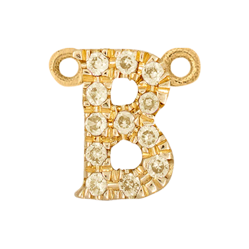 Yellow Sapphire + 14k Yellow Gold Letter Charm - Image 2