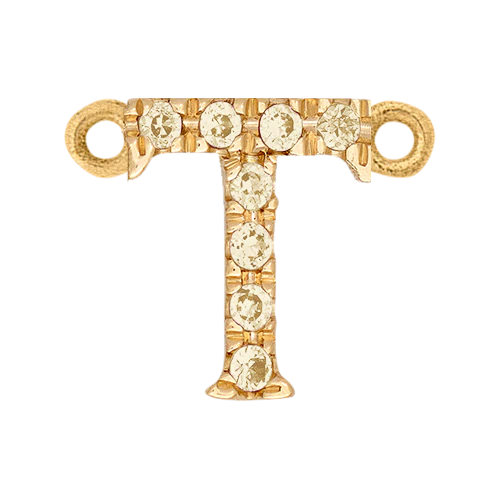 Yellow Sapphire + 14k Yellow Gold Letter Charm - Image 20
