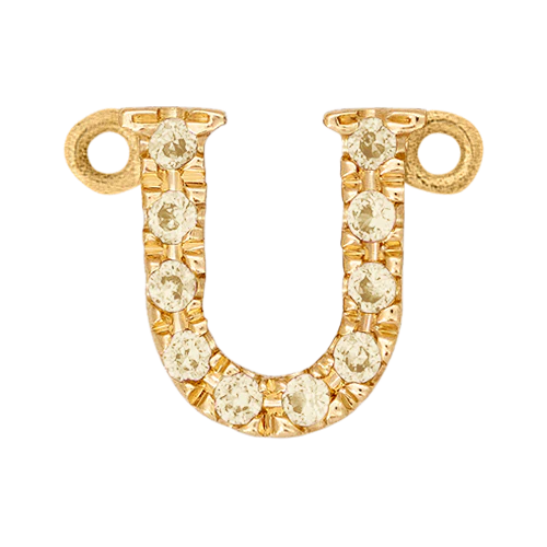 Yellow Sapphire + 14k Yellow Gold Letter Charm - Image 21