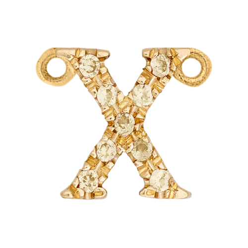 Yellow Sapphire + 14k Yellow Gold Letter Charm - Image 24