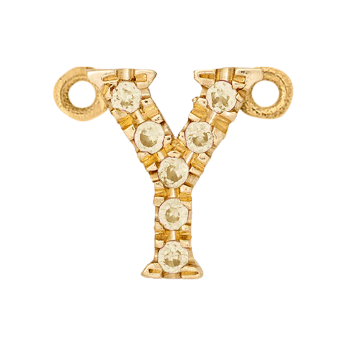 Yellow Sapphire + 14k Yellow Gold Letter Charm - Image 25