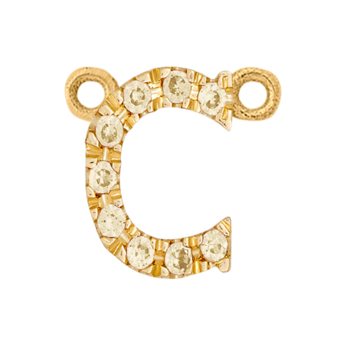 Yellow Sapphire + 14k Yellow Gold Letter Charm - Image 3