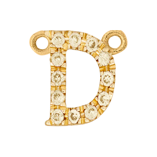 Yellow Sapphire + 14k Yellow Gold Letter Charm - Image 4