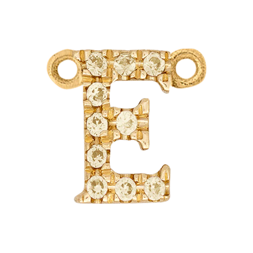 Yellow Sapphire + 14k Yellow Gold Letter Charm - Image 5