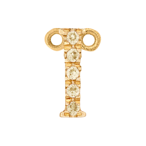 Yellow Sapphire + 14k Yellow Gold Letter Charm - Image 9