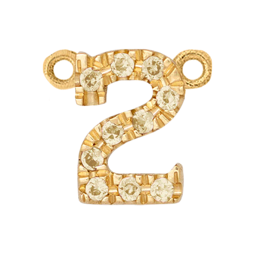 Yellow Sapphire + 14k Yellow Gold Number Charm - Image 3