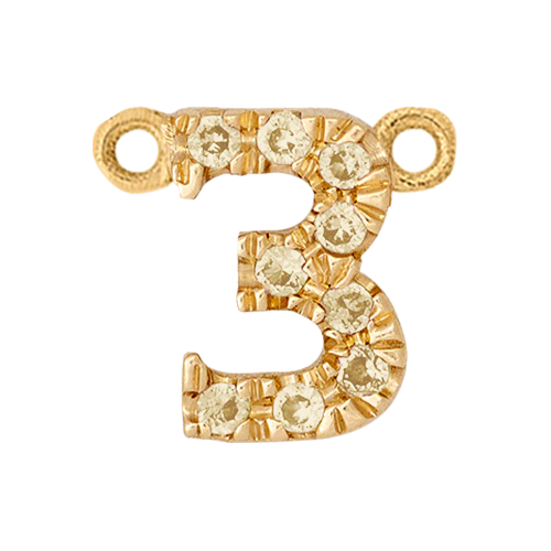 Yellow Sapphire + 14k Yellow Gold Number Charm - Image 4