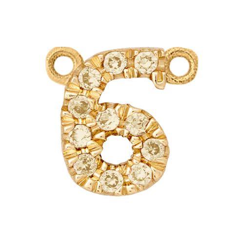 Yellow Sapphire + 14k Yellow Gold Number Charm - Image 7
