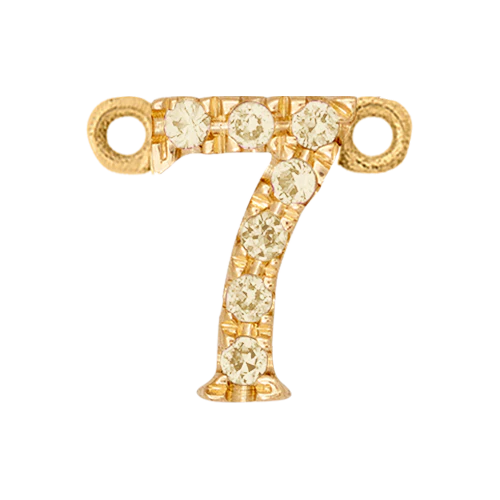 Yellow Sapphire + 14k Yellow Gold Number Charm - Image 8