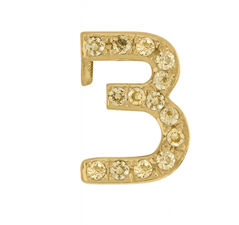 Yellow Gold, Yellow Sapphire Number Bead - Image 6