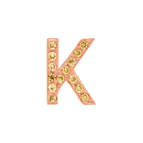 Yellow Sapphire + 14k Rose Gold Letter Charm - Image 11