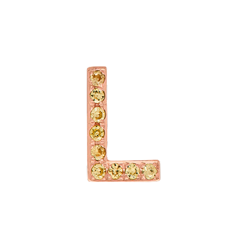 Yellow Sapphire + 14k Rose Gold Letter Charm - Image 12