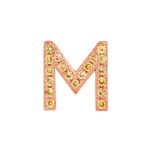 Yellow Sapphire + 14k Rose Gold Letter Charm - Image 13