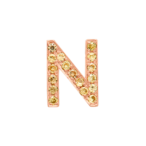 Yellow Sapphire + 14k Rose Gold Letter Charm - Image 14