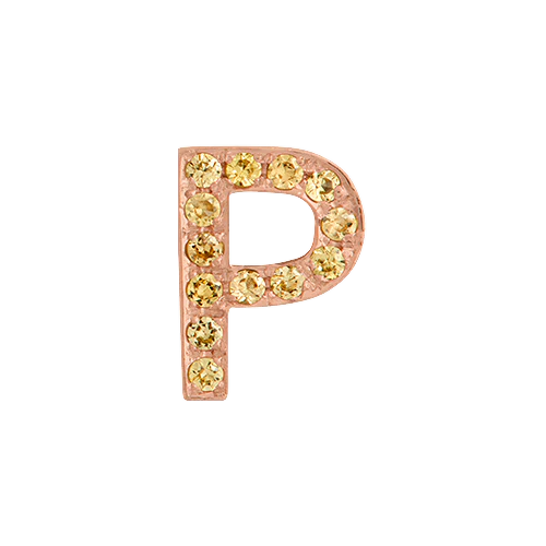 Yellow Sapphire + 14k Rose Gold Letter Charm - Image 16