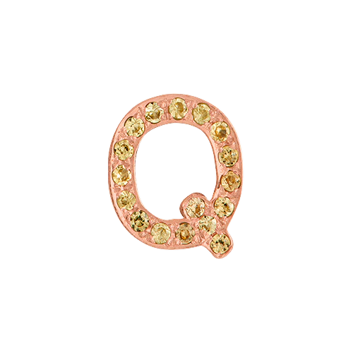 Yellow Sapphire + 14k Rose Gold Letter Charm - Image 17