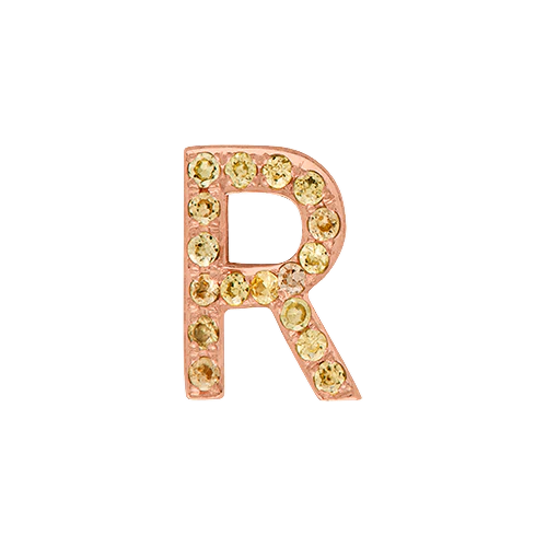 Yellow Sapphire + 14k Rose Gold Letter Charm - Image 18