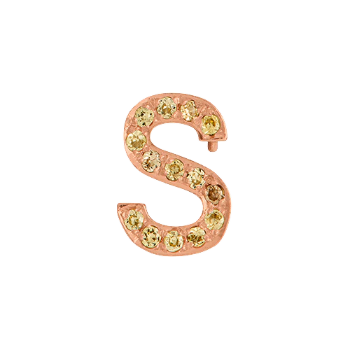 Yellow Sapphire + 14k Rose Gold Letter Charm - Image 19