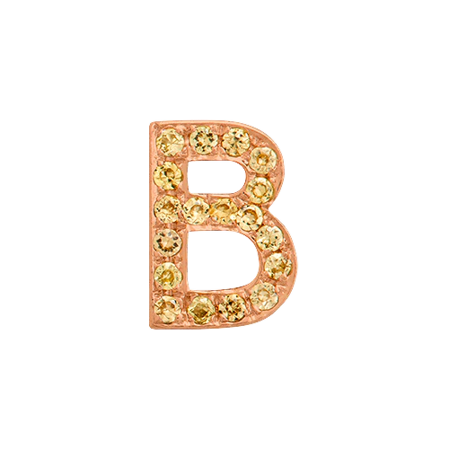 Yellow Sapphire + 14k Rose Gold Letter Charm - Image 2