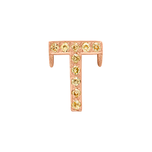Yellow Sapphire + 14k Rose Gold Letter Charm - Image 20