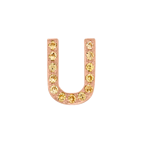Yellow Sapphire + 14k Rose Gold Letter Charm - Image 21