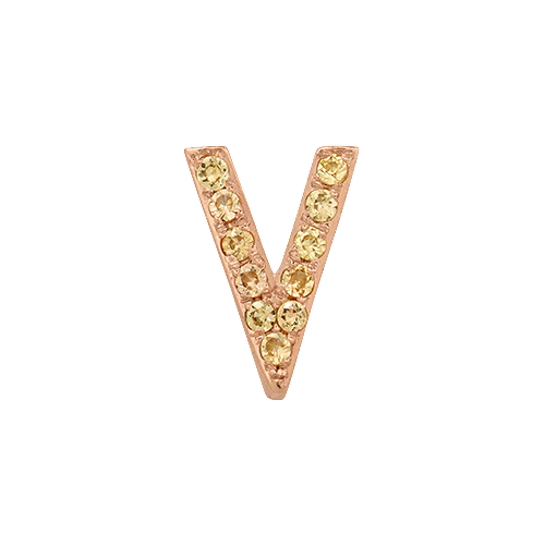 Yellow Sapphire + 14k Rose Gold Letter Charm - Image 22