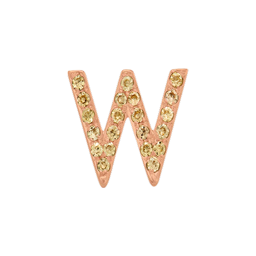 Yellow Sapphire + 14k Rose Gold Letter Charm - Image 23