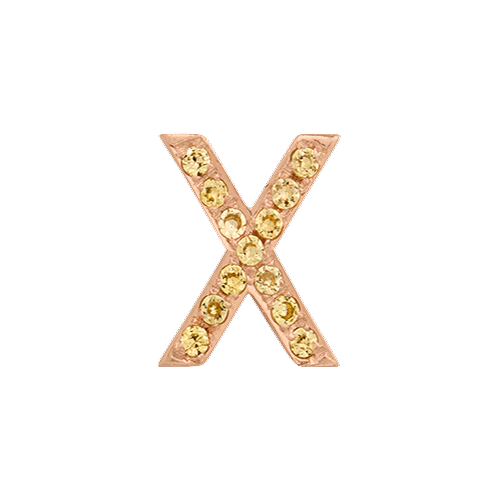 Yellow Sapphire + 14k Rose Gold Letter Charm - Image 24