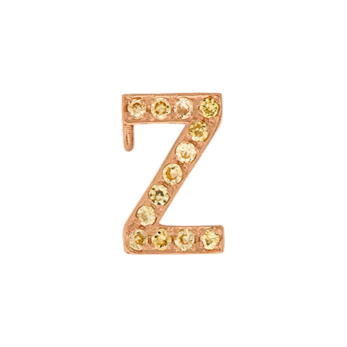 Yellow Sapphire + 14k Rose Gold Letter Charm - Image 26