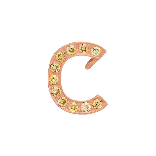 Yellow Sapphire + 14k Rose Gold Letter Charm - Image 3
