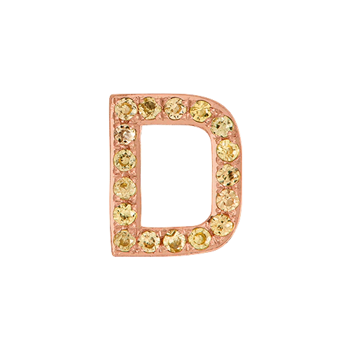 Yellow Sapphire + 14k Rose Gold Letter Charm - Image 4