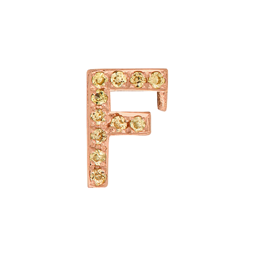 Yellow Sapphire + 14k Rose Gold Letter Charm - Image 6