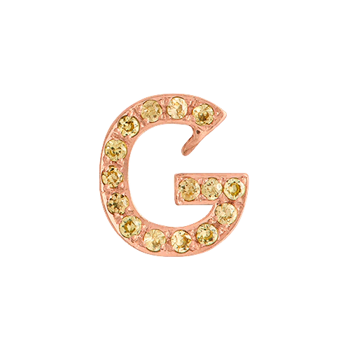 Yellow Sapphire + 14k Rose Gold Letter Charm - Image 7