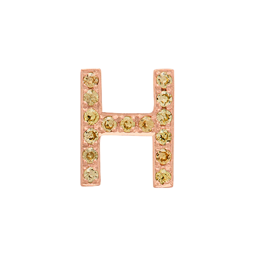 Yellow Sapphire + 14k Rose Gold Letter Charm - Image 8