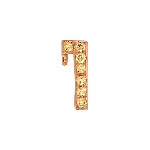 Yellow Sapphire + 14k Rose Gold Number Charm - Image 2