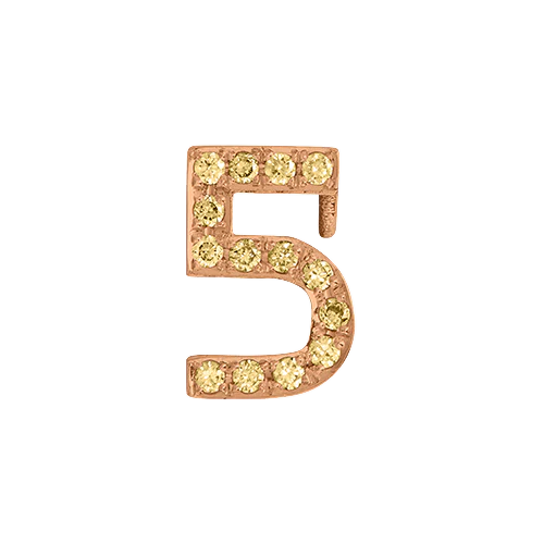 Yellow Sapphire + 14k Rose Gold Number Charm - Image 6