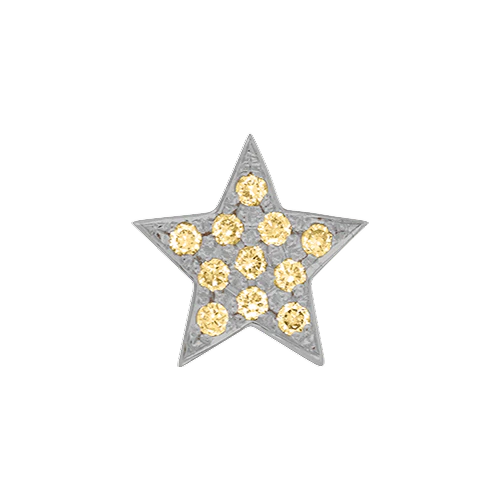 Yellow Sapphire + 14k White Gold Emoji Charm - Image 2