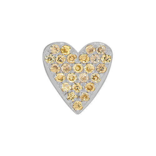 Yellow Sapphire + 14k White Gold Emoji Charm - Image 3