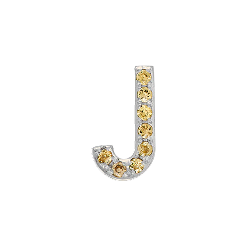 Yellow Sapphire + 14k White Gold Letter Charm - Image 10