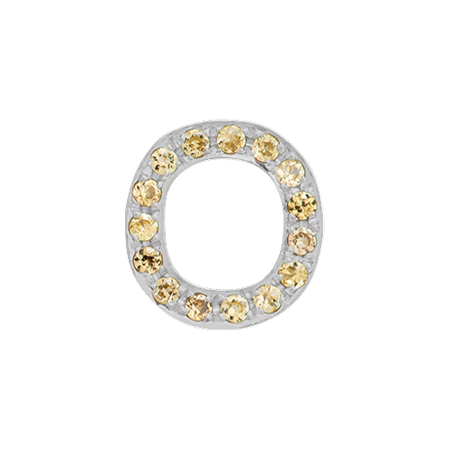Yellow Sapphire + 14k White Gold Letter Charm - Image 15