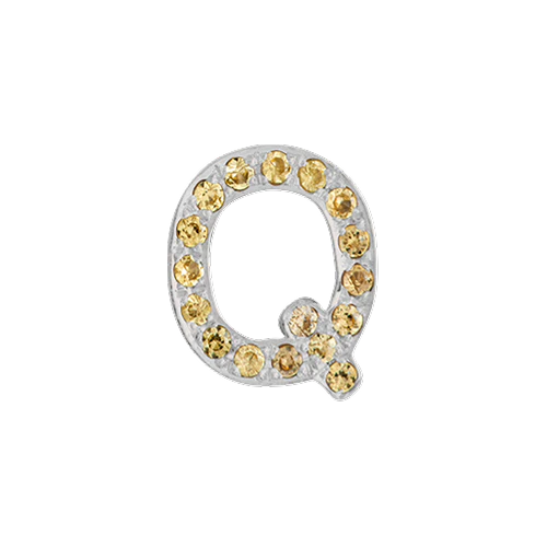 Yellow Sapphire + 14k White Gold Letter Charm - Image 17