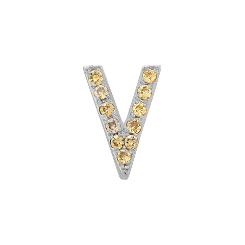Yellow Sapphire + 14k White Gold Letter Charm - Image 22